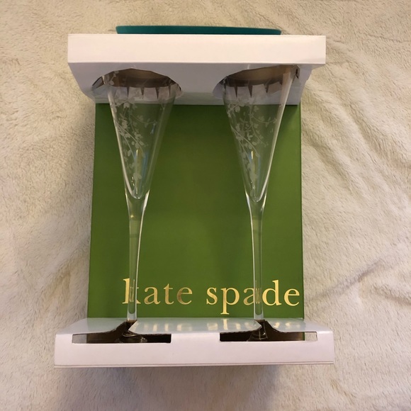 kate spade Other - Kate Spade x Lenox Pair of Crystal Toasting Flutes